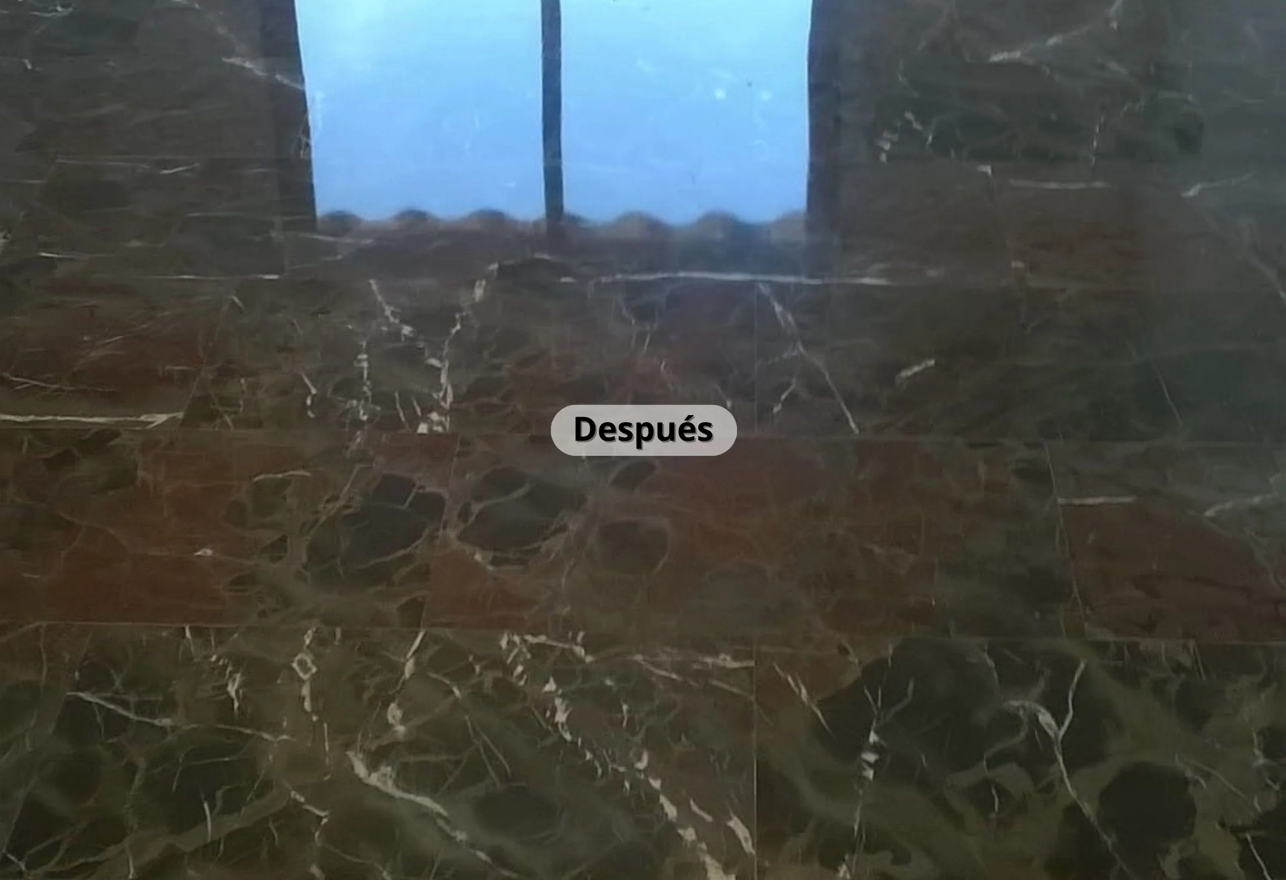 Vivienda Pasillo Terrazo Rojo después pulido suelo