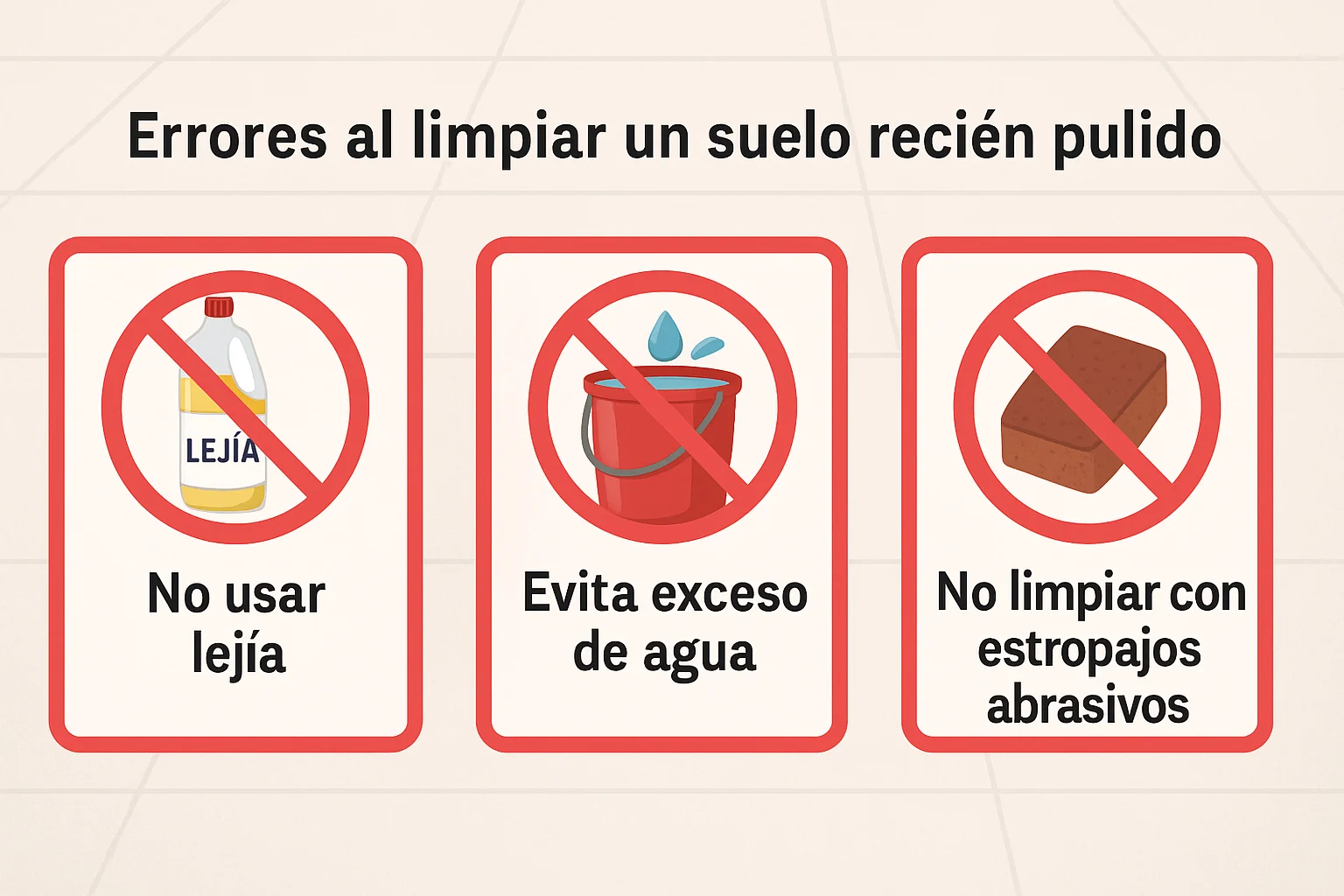 Errores a limpiar un suelo recien pulido Errores a limpiar un suelo recien pulido