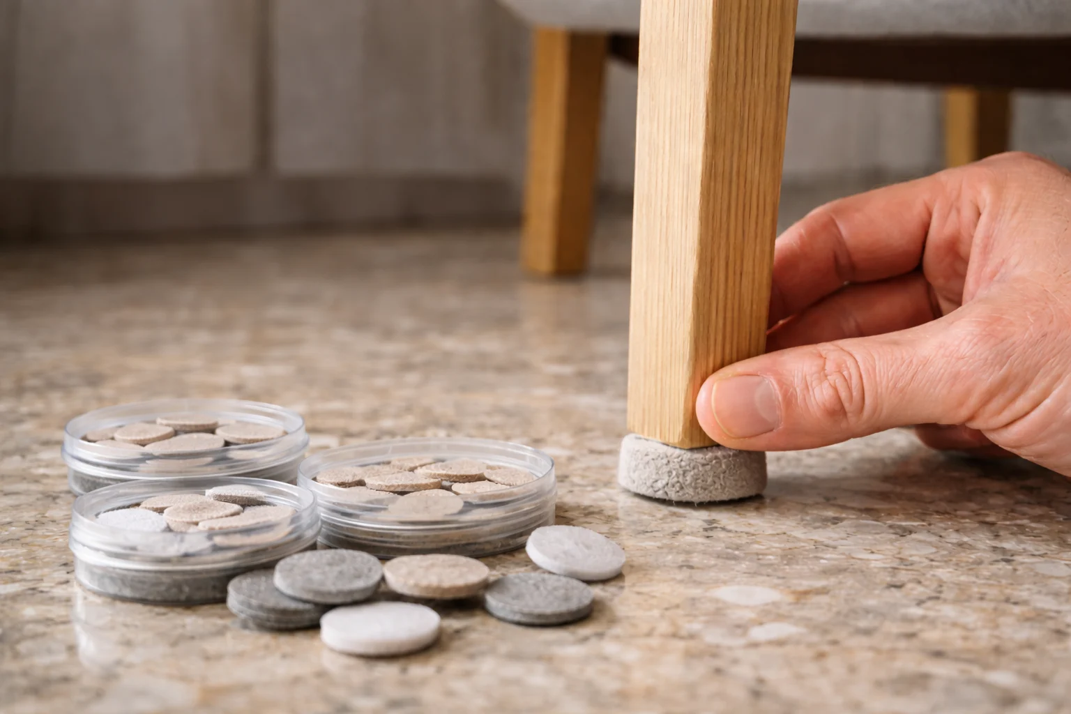 Colocando una almohadilla en la silla