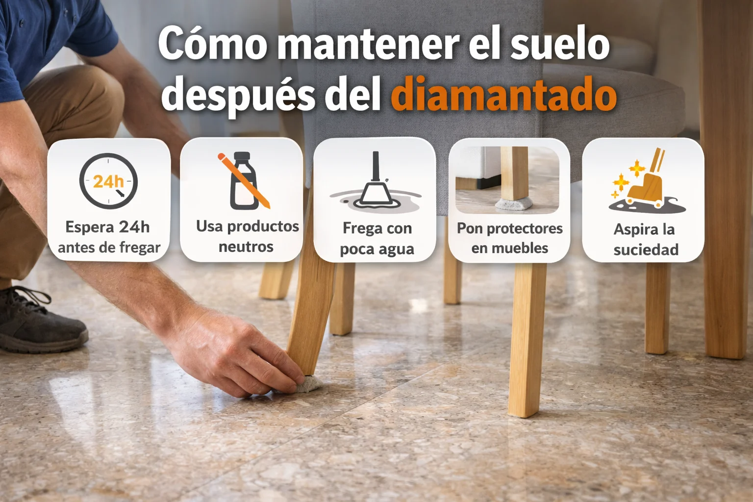 Mantenimiento después del diamantado de suelos Mantenimiento después del diamantado de suelos