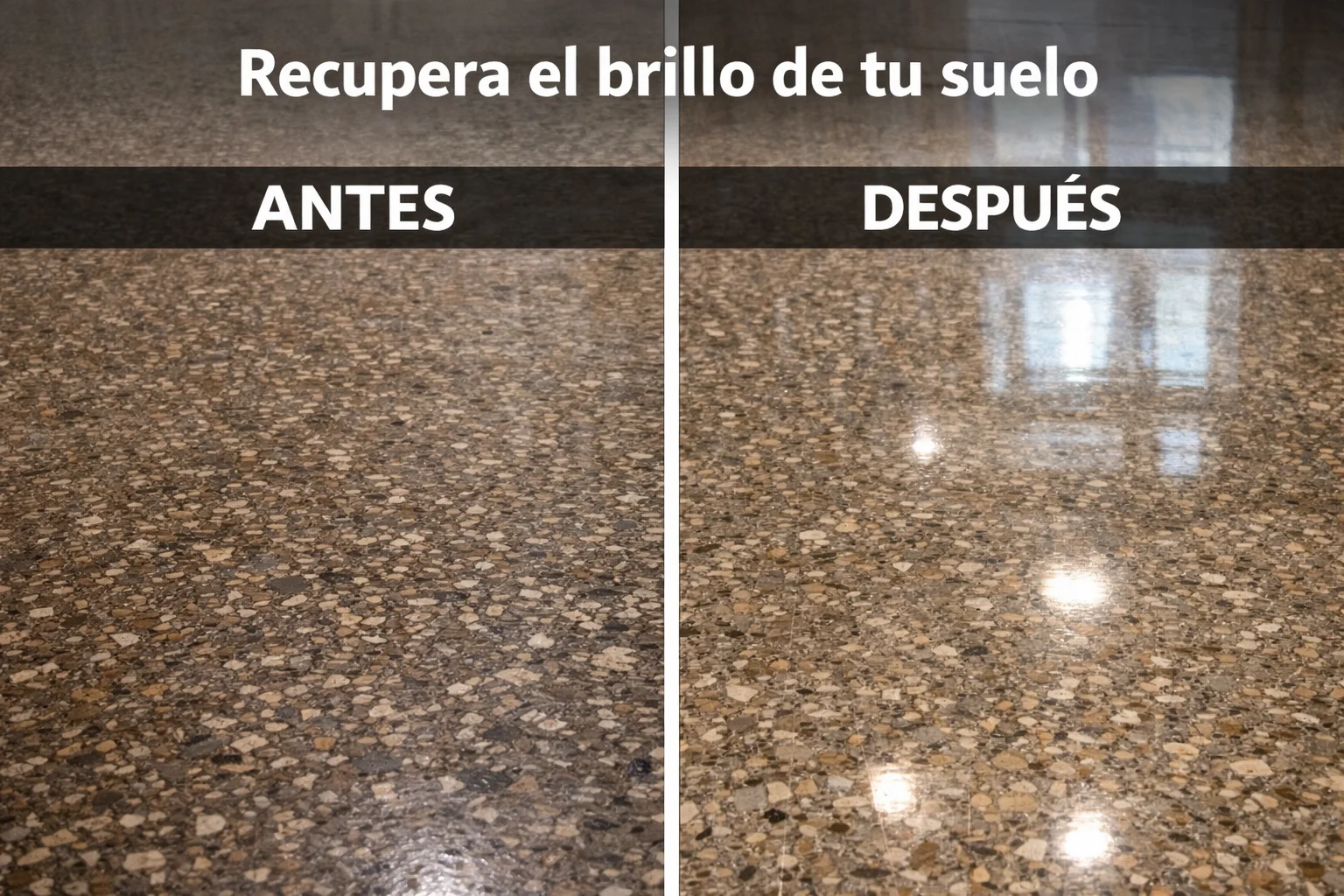 Recuperación de brillo en el terrazo