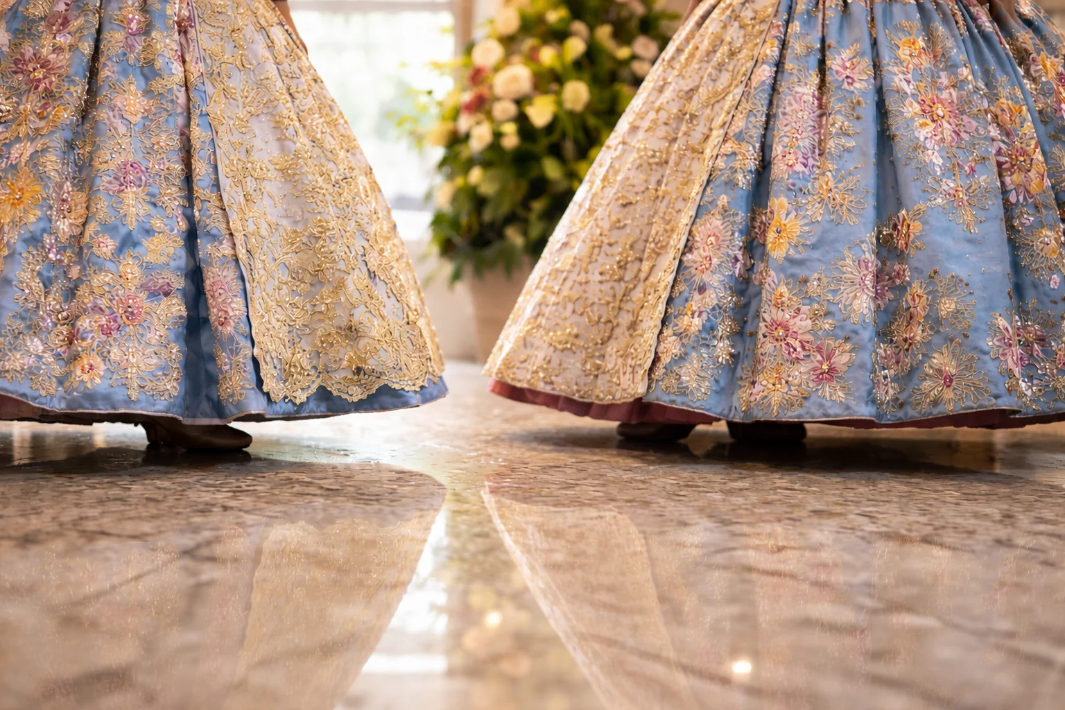 trajes falleros suelo pulido Valencia marmol serpegiante